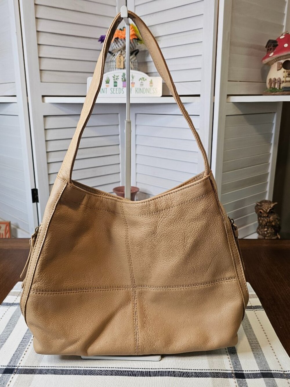 American Leather Co Hobo Bag, Tan, Leather